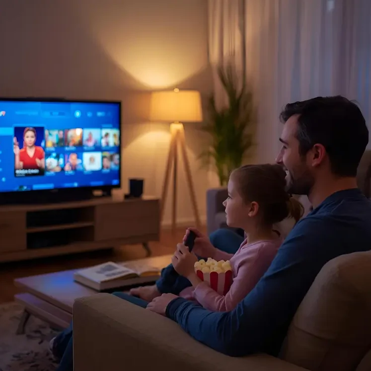 KaanTV sehen als Familie Familie schaut KaanTV IPTV auf Smart TV.